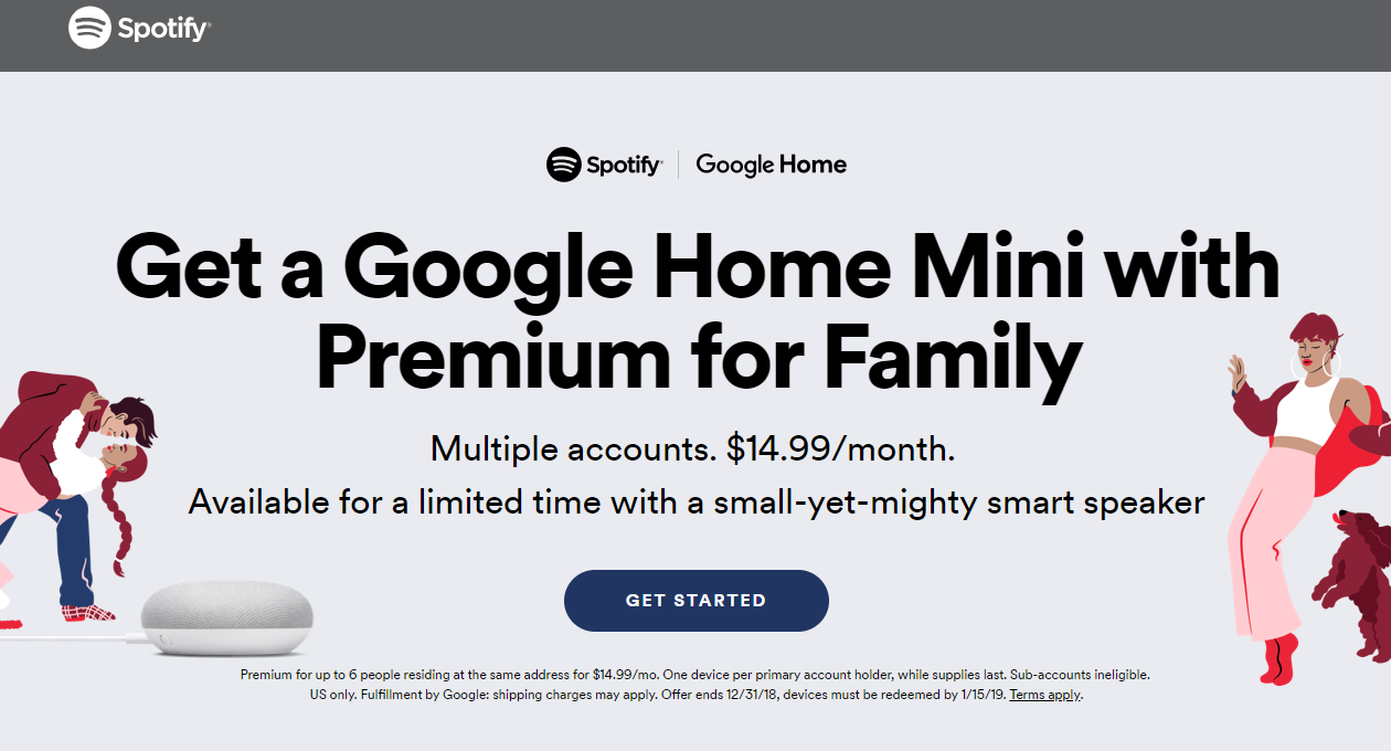 Spotify Free Google Home Mini Family Account